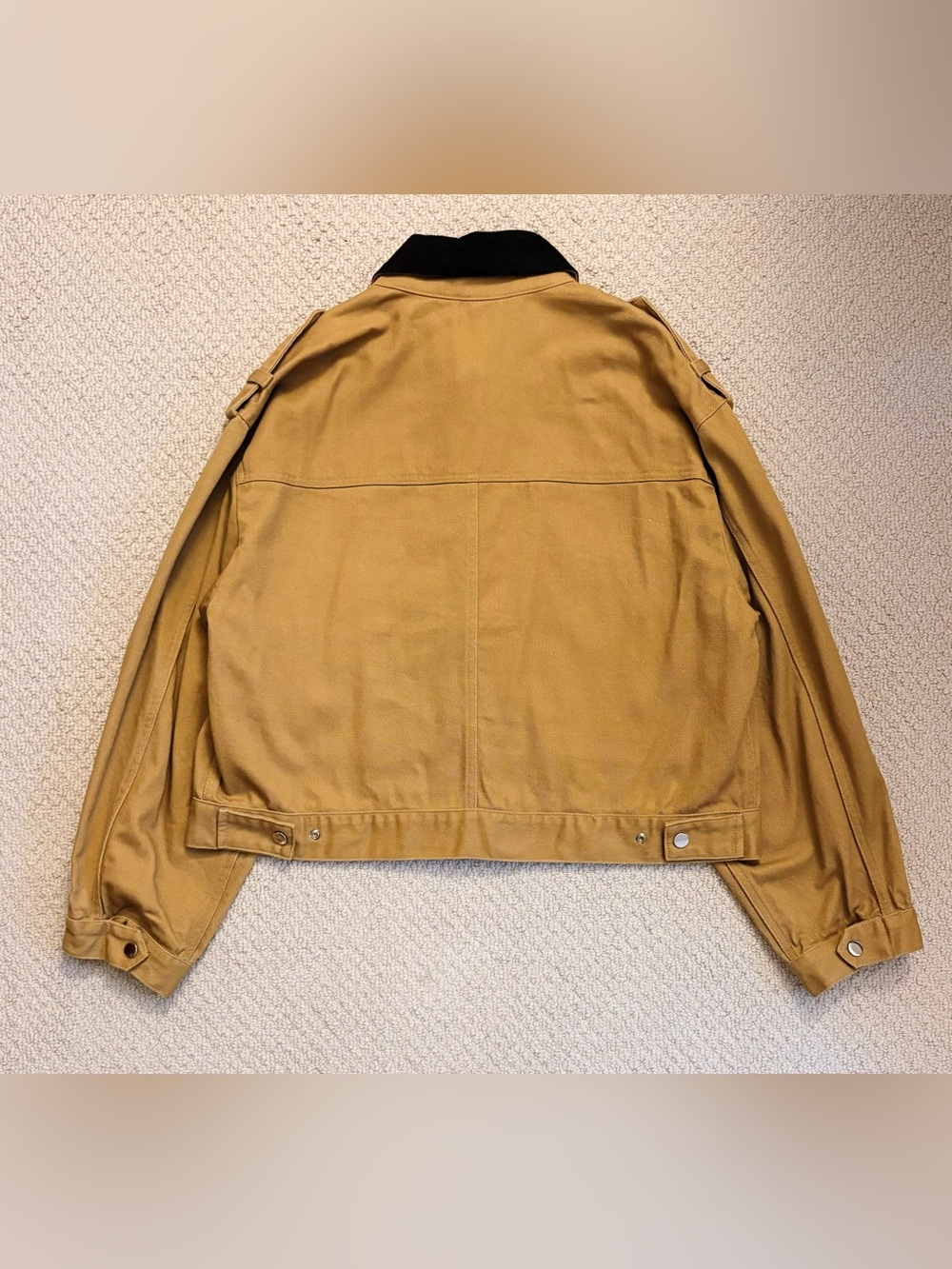 Isabel Marant Cropped Khaki Jacket with Dark Brown Collar Size 38\L - Picture 3 of 9